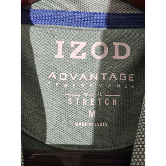 IZOD Advantage Performance Men's Short Sleeve Polo Shirt Beryl Green Size M - Picture 7 of 8